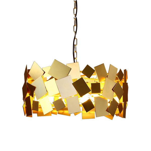 Postmodern luxury square metal chandelier