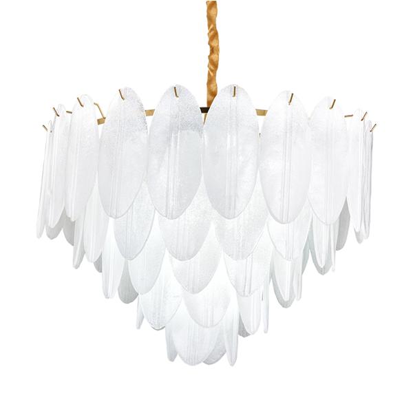 Light luxury simple glass feather chandelier