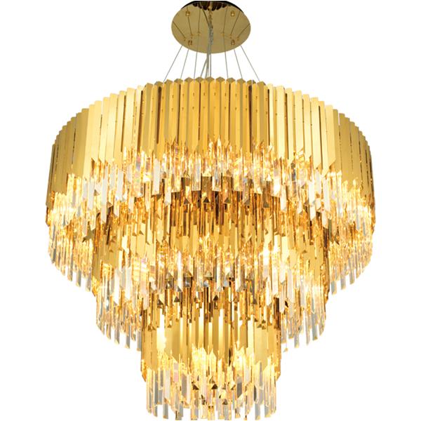 Light luxury modern metal tube chandelier