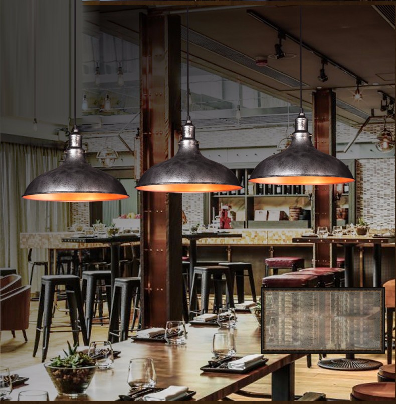European style wrought iron industrial hanging light for bar